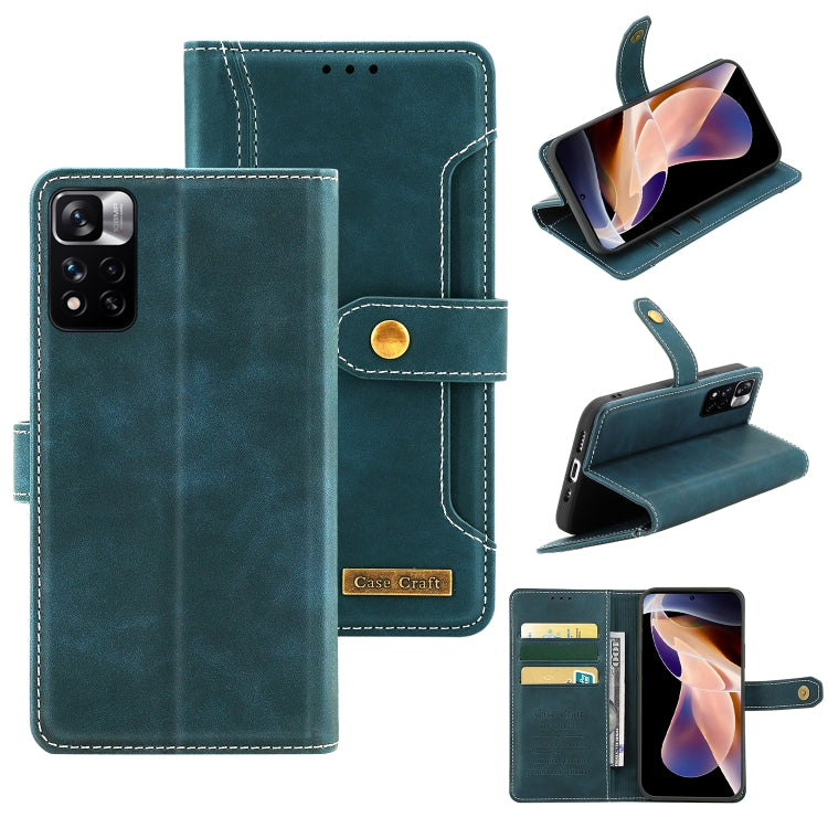 For Xiaomi Redmi Note 11 Pro / Note 11 Pro+ Copper Buckle Horizontal Flip Leather Phone Case