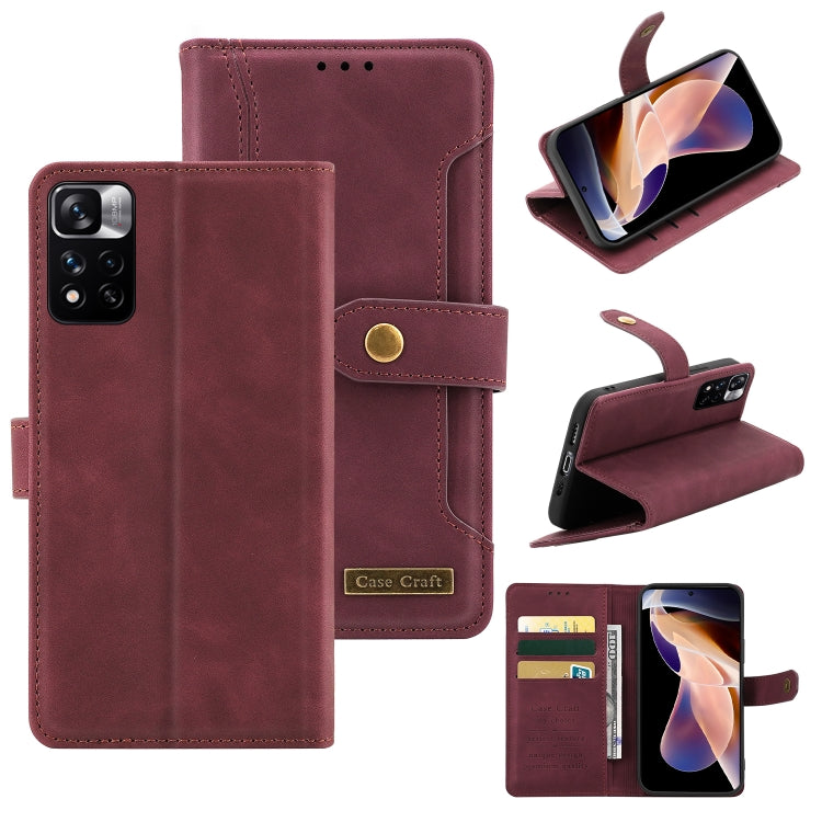 For Xiaomi Redmi Note 11 Pro / Note 11 Pro+ Copper Buckle Horizontal Flip Leather Phone Case