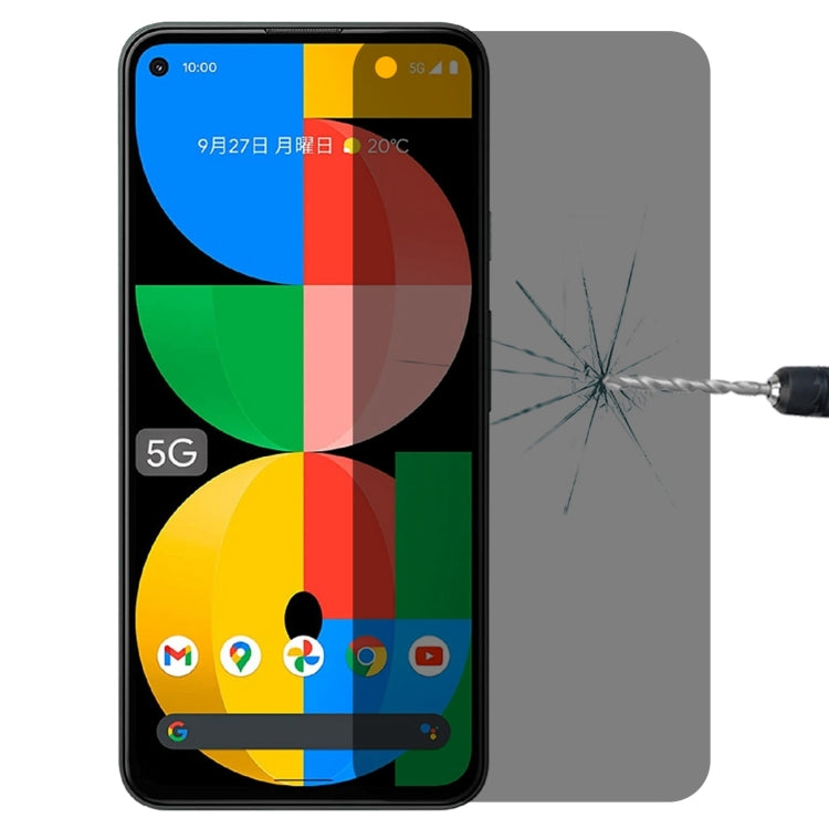 For Google Pixel 5a 5G 0.3mm 9H Surface Hardness 3D Curved Surface Privacy Glass Film
