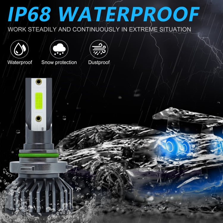 1 Pair F2 9006 DC9-23V / 24W / 8000K / 2500LM IP67 Car LED 3570 Lamp Beads Headlight(Ice Blue Light)