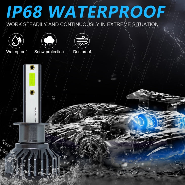 1 Pair F2 H1 DC9-23V / 24W / 8000K / 2500LM IP67 Car LED 3570 Lamp Beads Headlight(Ice Blue Light)