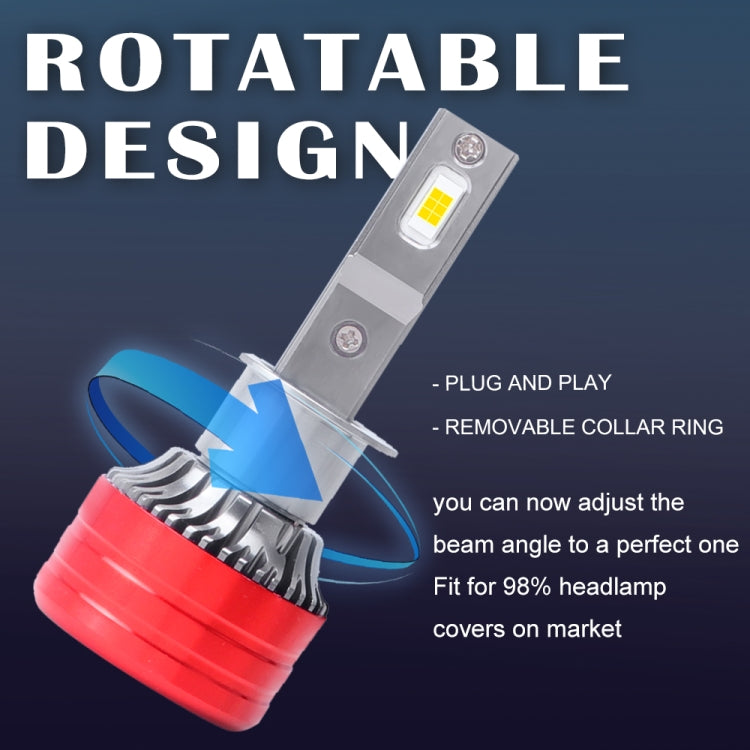 1 Pair F5 H1 DC9-23V / 24W / 6500K / 2500LM IP67 Car LED 3570 Lamp Beads Headlight(White Light)