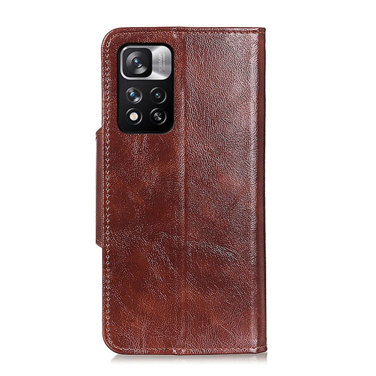 For Xiaomi Redmi Note 11 Pro Crazy Horse Texture Magnetic Buckle Horizontal Flip Leather Phone Case with Holder & 6-Card Slots & Wallet