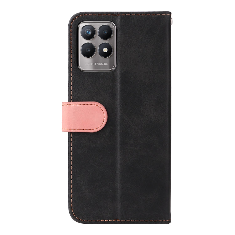 For OPPO Realme 8i Business Stitching-Color Horizontal Flip PU Leather Phone Case