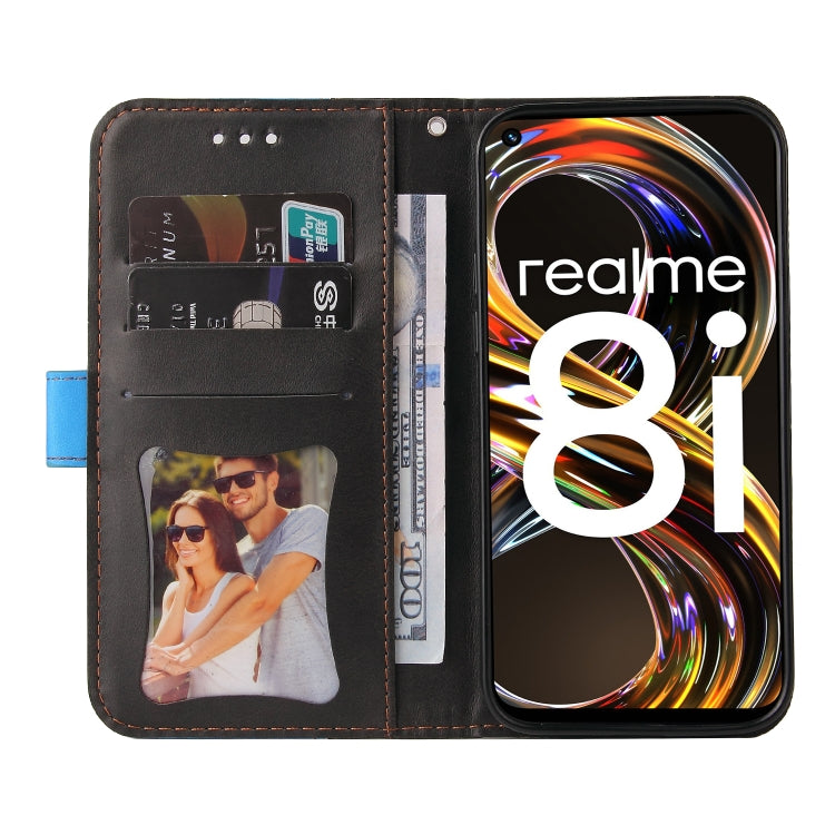 For OPPO Realme 8i Business Stitching-Color Horizontal Flip PU Leather Phone Case