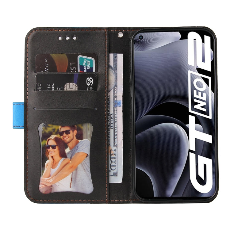 For OPPO Realme GT Neo2 Business Stitching-Color Horizontal Flip PU Leather Phone Case