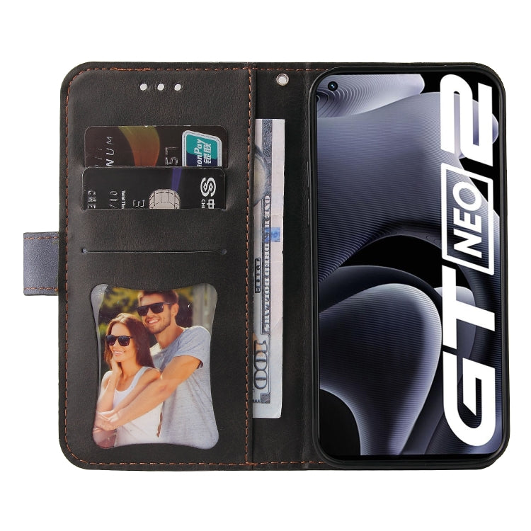 For OPPO Realme GT Neo2 Business Stitching-Color Horizontal Flip PU Leather Phone Case