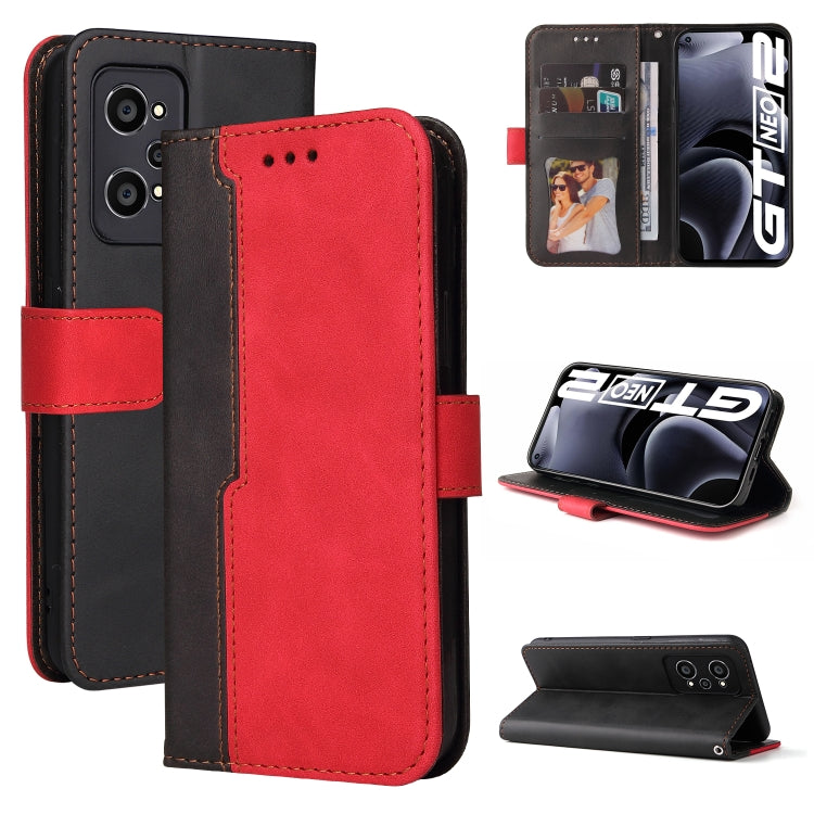 For OPPO Realme GT Neo2 Business Stitching-Color Horizontal Flip PU Leather Phone Case