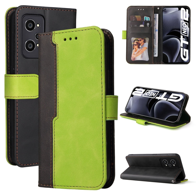 For OPPO Realme GT Neo2 Business Stitching-Color Horizontal Flip PU Leather Phone Case