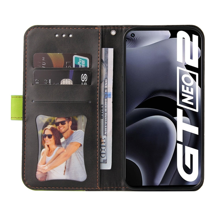 For OPPO Realme GT Neo2 Business Stitching-Color Horizontal Flip PU Leather Phone Case