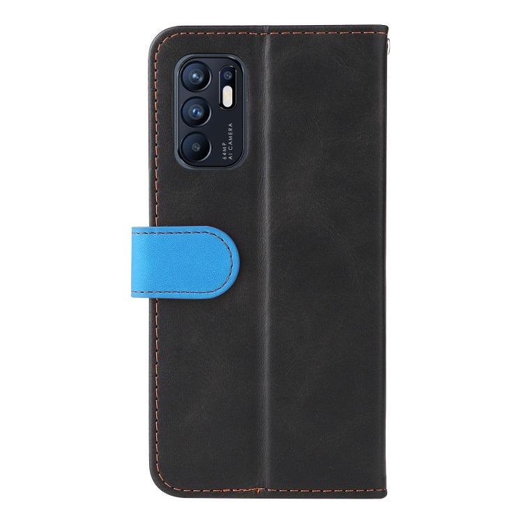 For OPPO Reno6 4G Business Stitching-Color Horizontal Flip PU Leather Phone Case