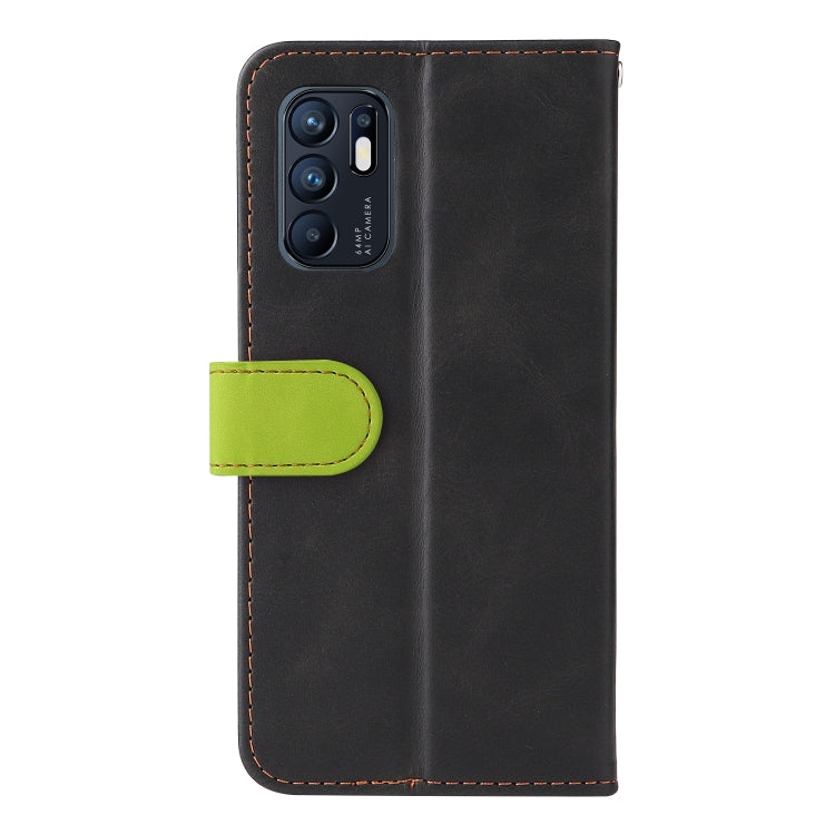 For OPPO Reno6 4G Business Stitching-Color Horizontal Flip PU Leather Phone Case