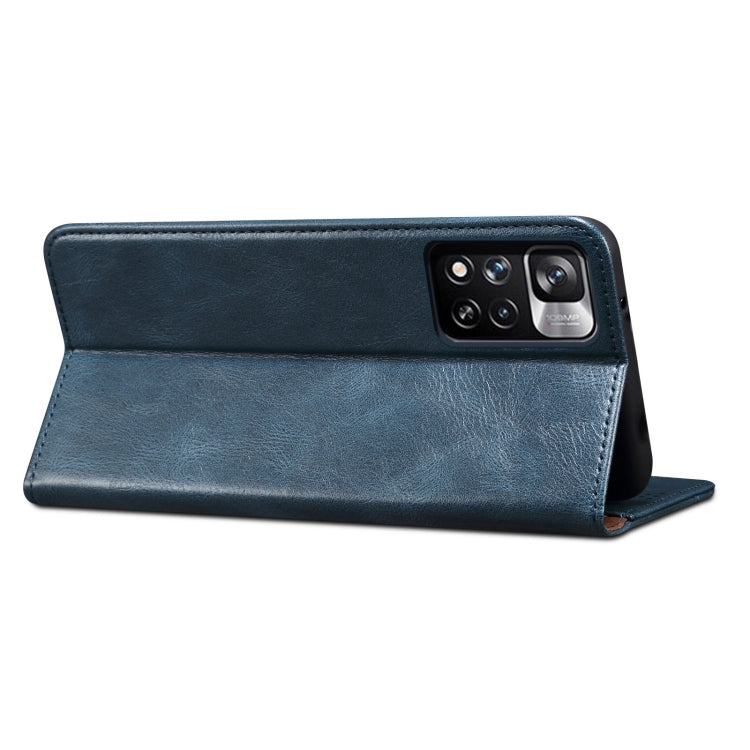 For Xiaomi Redmi Note 11 Oil Wax Texture Flip Leather Phone Case with Card Slots & Wallet