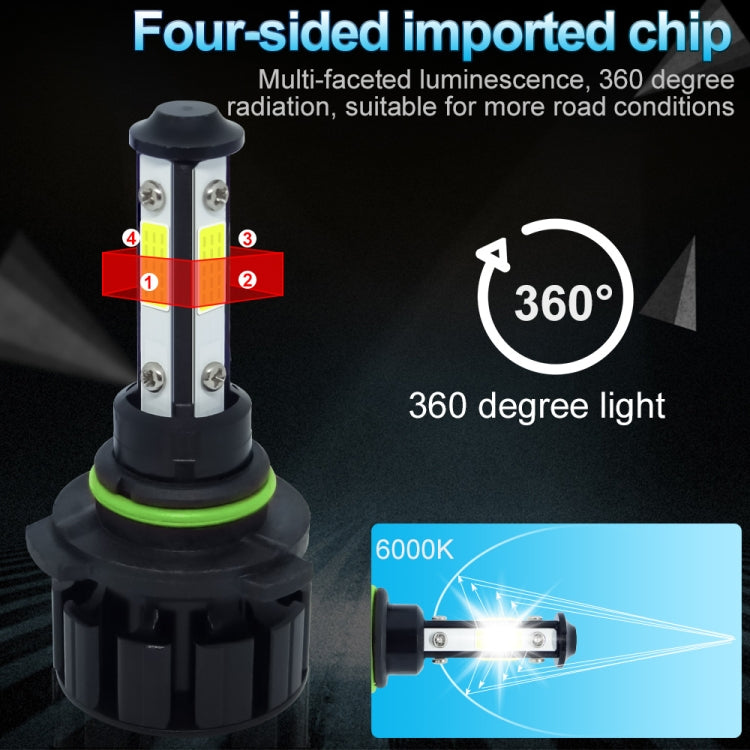 1 Pair V6 9006 DC9-36V / 22W / 2200LM / 6000K IP68 Car LED COB Lamp Beads Headlight