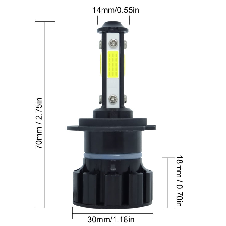 1 Pair V6 H7 DC9-36V / 22W / 2200LM / 6000K IP68 Car LED COB Lamp Beads Headlight