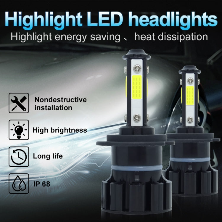 1 Pair V6 H7 DC9-36V / 22W / 2200LM / 6000K IP68 Car LED COB Lamp Beads Headlight