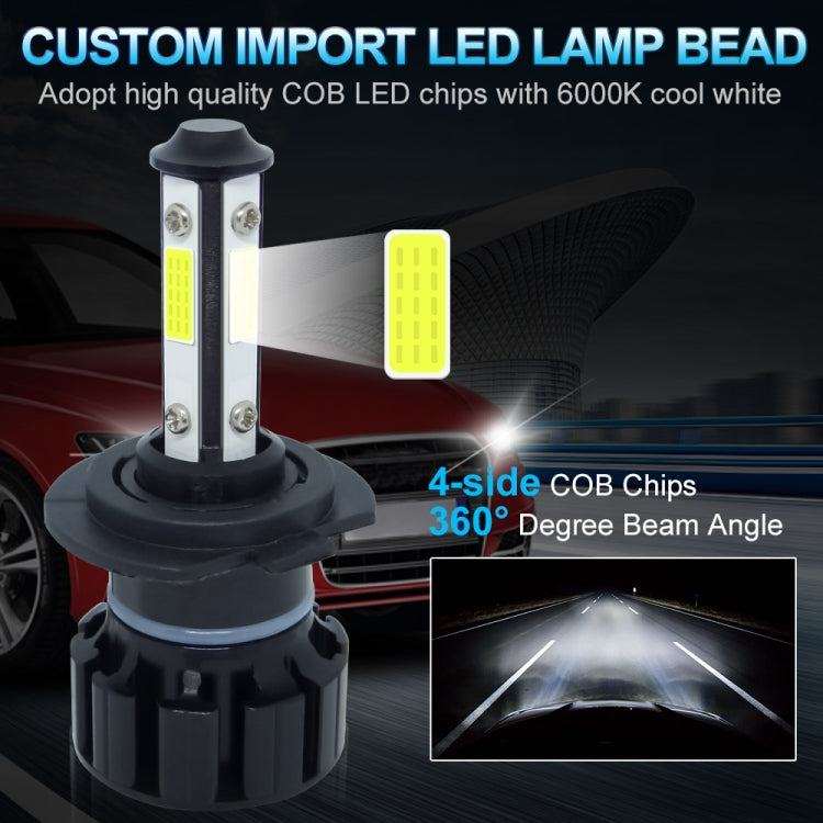 1 Pair V6 H7 DC9-36V / 22W / 2200LM / 6000K IP68 Car LED COB Lamp Beads Headlight