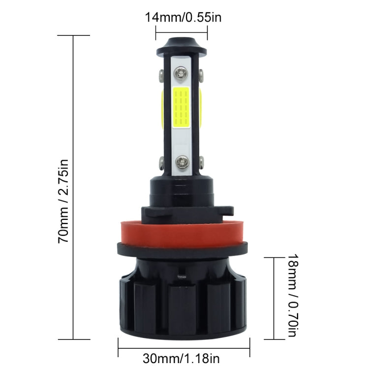 1 Pair V6 H11 DC9-36V / 22W / 2200LM / 6000K IP68 Car LED COB Lamp Beads Headlight