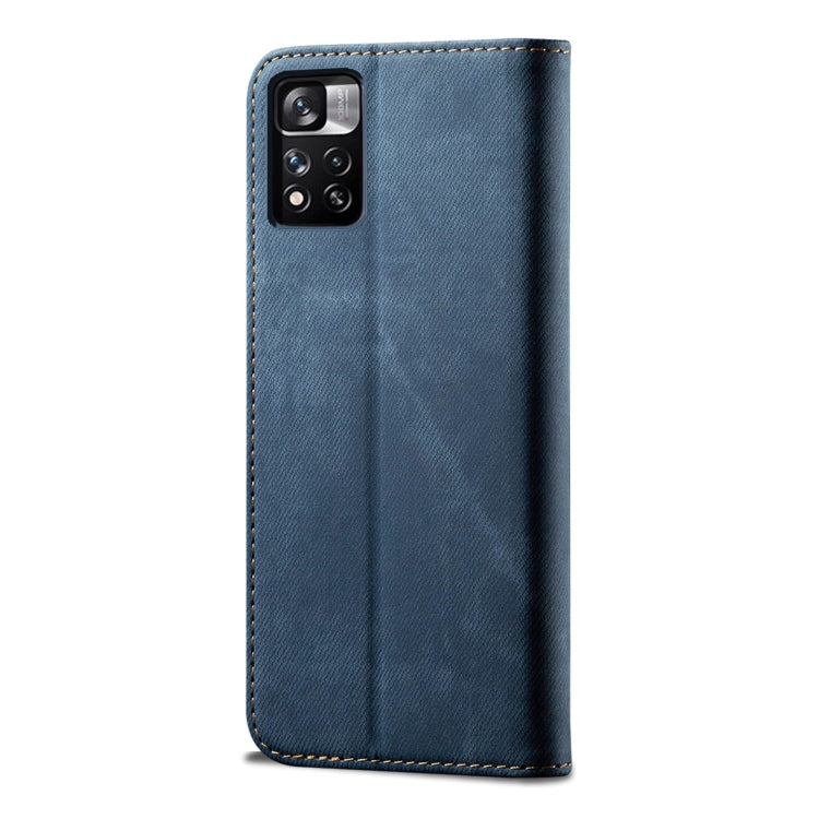 For Xiaomi Redmi Note 11 Denim Texture Flip Leather Phone Case with Card Slots & Wallet