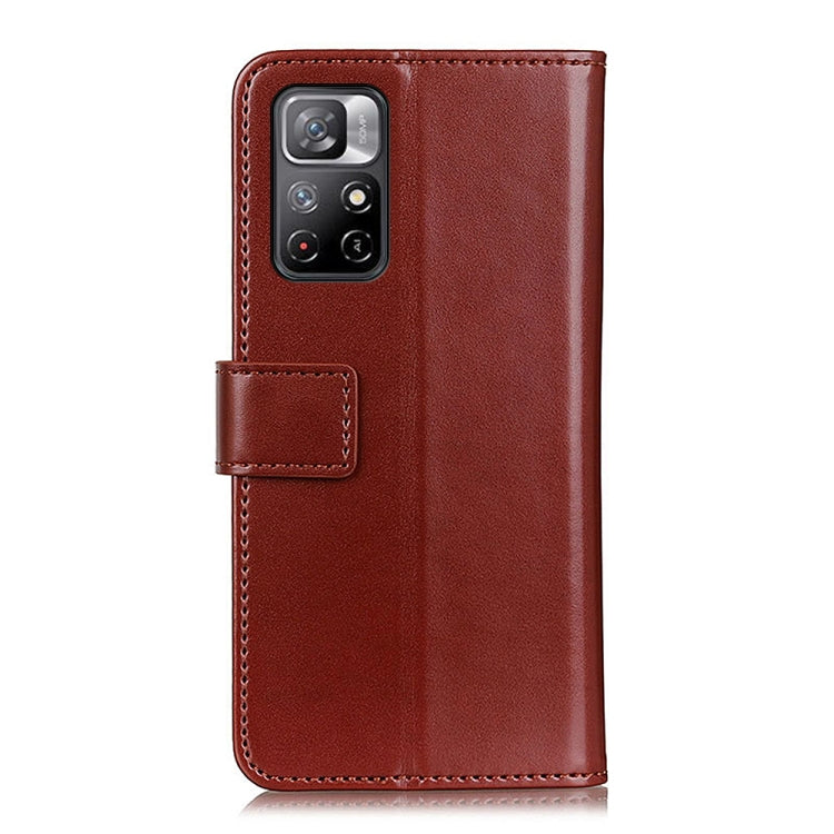 For Xiaomi Redmi Note 11 3-Color Pearl Texture Magnetic Buckle Horizontal Flip Leather Phone Case with Card Slots & Wallet & Holder