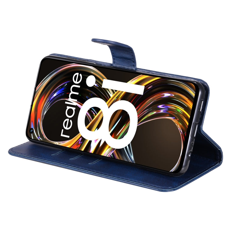 For OPPO Realme 8i Calf Texture Zipper Horizontal Flip Leather Phone Case