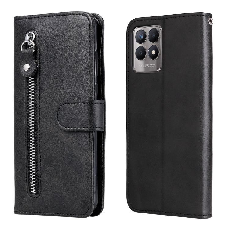 For OPPO Realme 8i Calf Texture Zipper Horizontal Flip Leather Phone Case