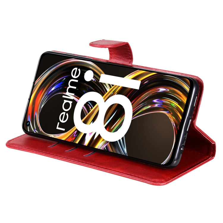 For OPPO Realme 8i Calf Texture Zipper Horizontal Flip Leather Phone Case