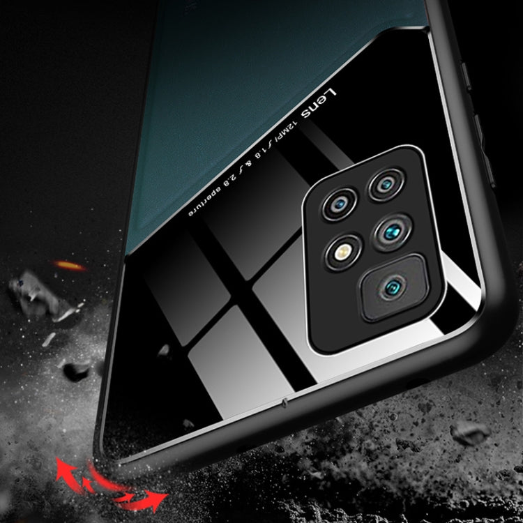 For Xiaomi Redmi Note 11 All-inclusive Leather + Organic Glass Protective Case with Metal Iron Sheet