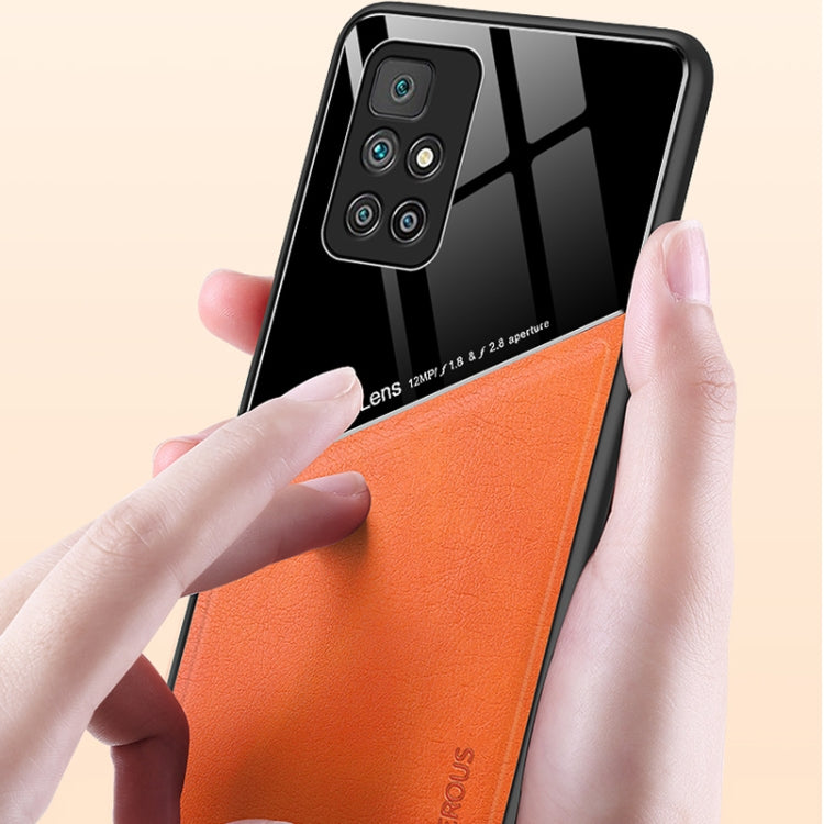For Xiaomi Redmi 10 All-inclusive Leather + Organic Glass Protective Case with Metal Iron Sheet