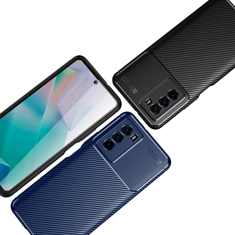 For vivo T1 Carbon Fiber Texture Shockproof TPU Phone Case