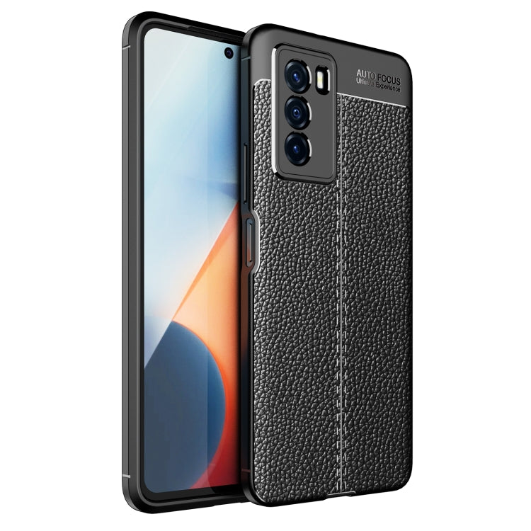 For vivo T1 Litchi Texture TPU Shockproof Phone Case