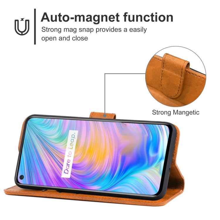 For OPPO Realme Q2 Leather Phone Case