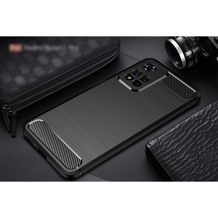 For Xiaomi Redmi Note 11 Pro Brushed Texture Carbon Fiber TPU Phone Case