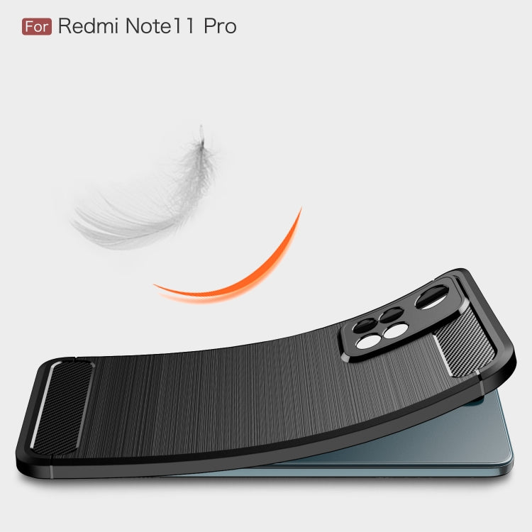 For Xiaomi Redmi Note 11 Pro Brushed Texture Carbon Fiber TPU Phone Case