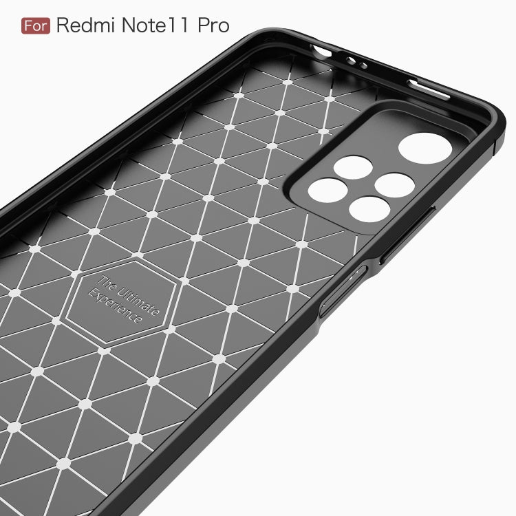 For Xiaomi Redmi Note 11 Pro Brushed Texture Carbon Fiber TPU Phone Case