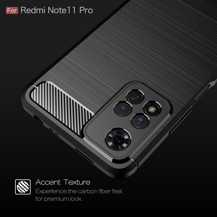 For Xiaomi Redmi Note 11 Pro Brushed Texture Carbon Fiber TPU Phone Case