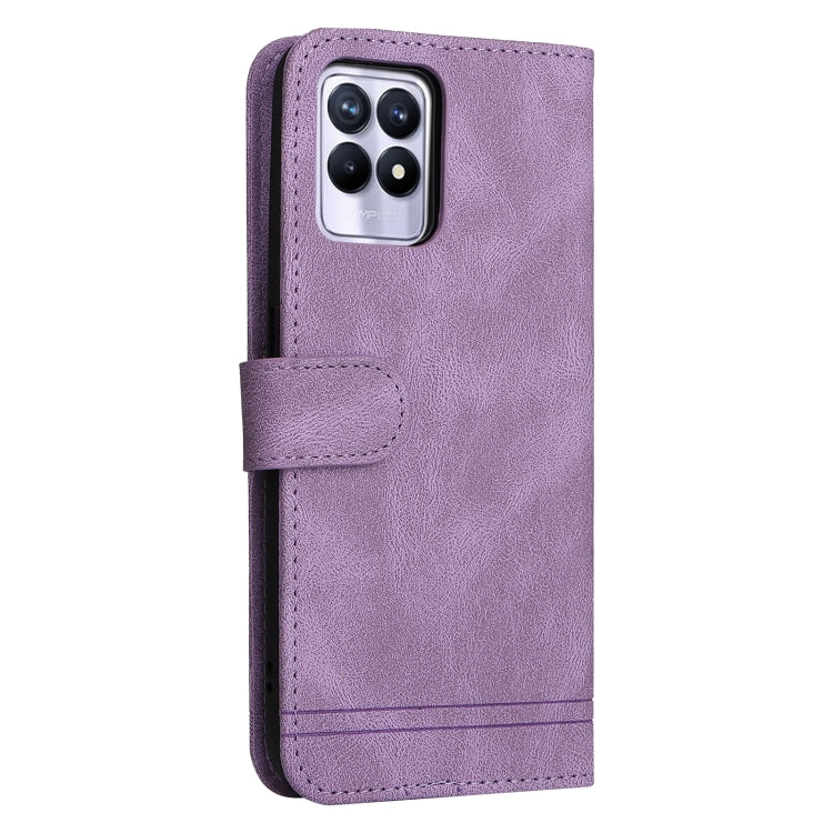 For OPPO Realme 8i Skin Feel Life Tree Metal Button Horizontal Flip Leather Phone Case