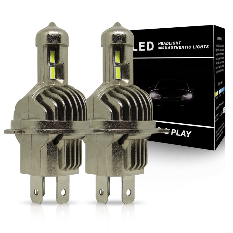 1 Pair A15 H4 DC9-16V / 30W / 3000LM / 6500K IP67 Car LED 3570 Lamp Beads Headlight(White Light)