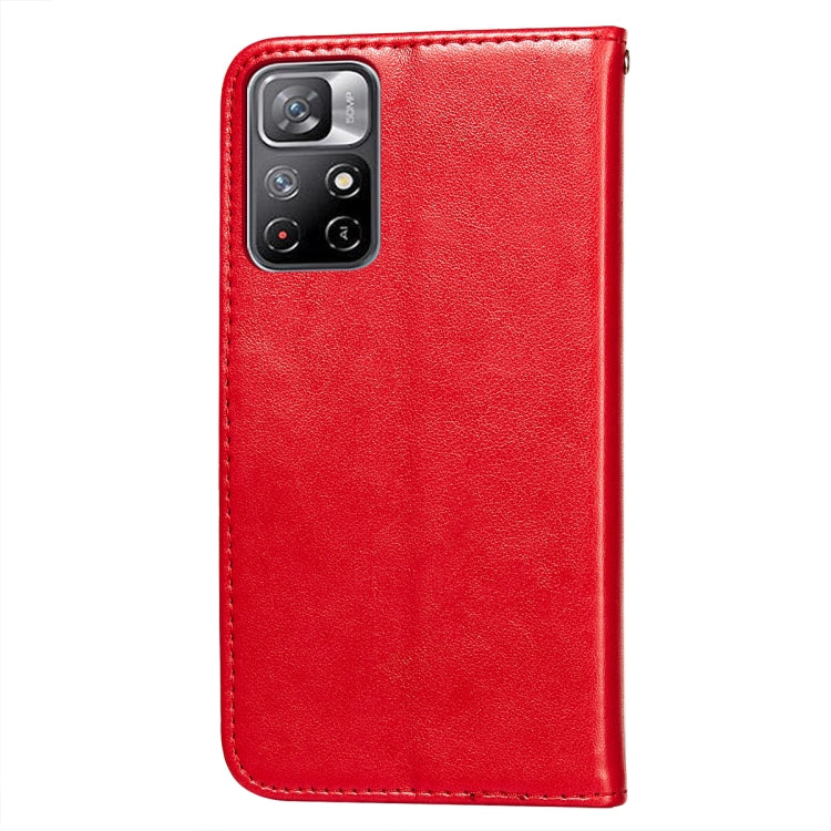 For Xiaomi Redmi Note 11 Flower Vine Embossing Pattern Horizontal Flip Leather Phone Case with Card Slot & Holder & Wallet & Lanyard
