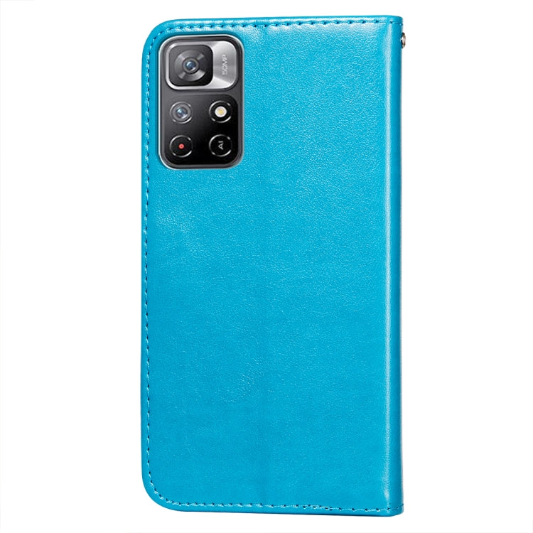 For Xiaomi Redmi Note 11 Flower Vine Embossing Pattern Horizontal Flip Leather Phone Case with Card Slot & Holder & Wallet & Lanyard