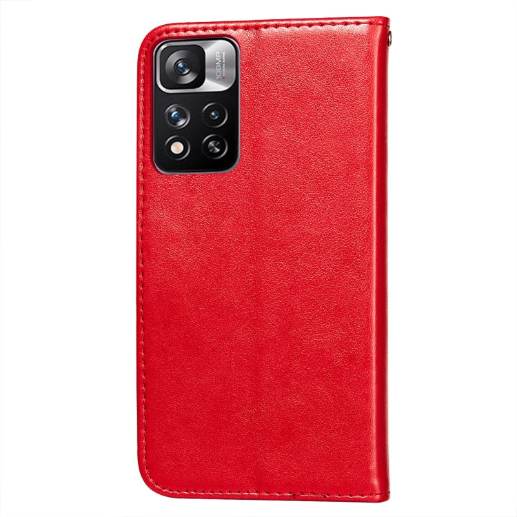 For Xiaomi Redmi Note 11 Pro Flower Vine Embossing Pattern Horizontal Flip Leather Phone Case with Card Slot & Holder & Wallet & Lanyard
