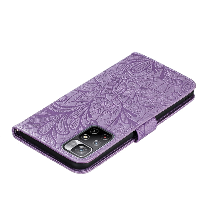 For Xiaomi Redmi Note 11 Lace Flower Leather Phone Case with Holder & Card Slots & Wallet & Photo Frame