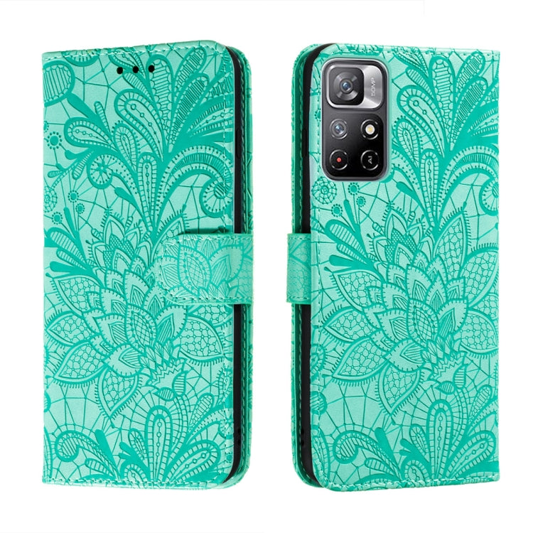 For Xiaomi Redmi Note 11 Lace Flower Leather Phone Case with Holder & Card Slots & Wallet & Photo Frame