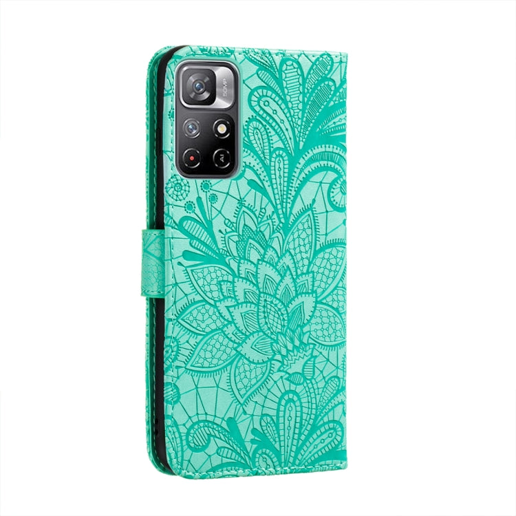 For Xiaomi Redmi Note 11 Lace Flower Leather Phone Case with Holder & Card Slots & Wallet & Photo Frame