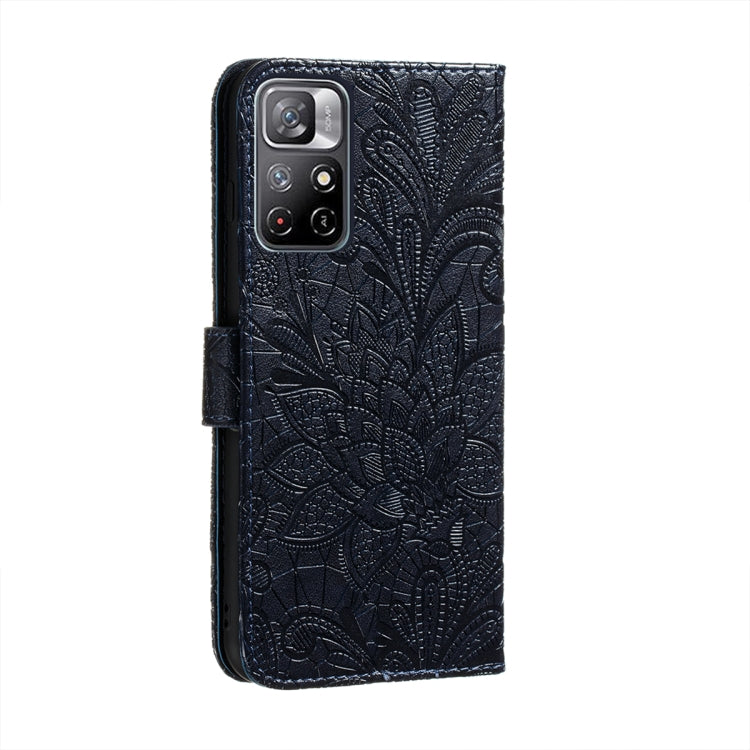 For Xiaomi Redmi Note 11 Lace Flower Leather Phone Case with Holder & Card Slots & Wallet & Photo Frame