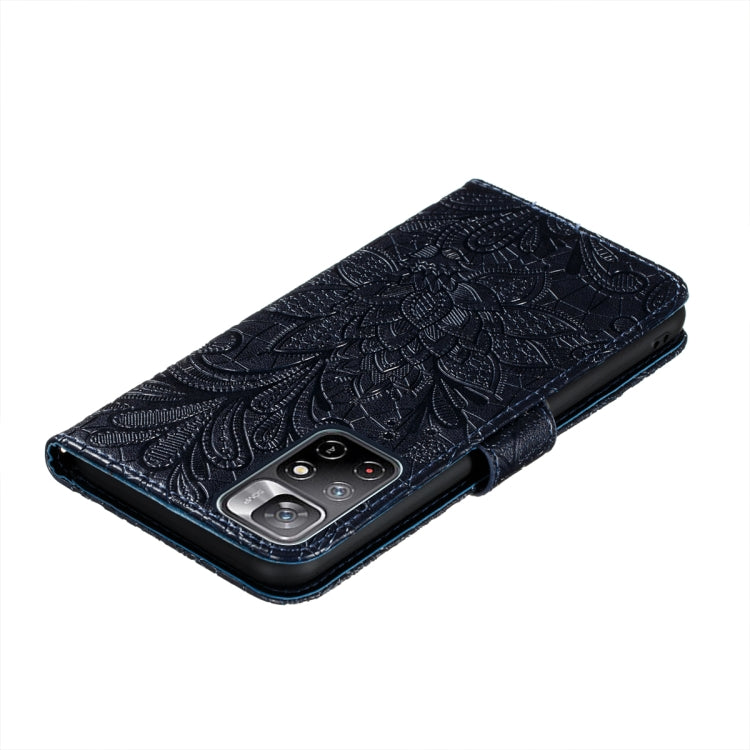 For Xiaomi Redmi Note 11 Lace Flower Leather Phone Case with Holder & Card Slots & Wallet & Photo Frame