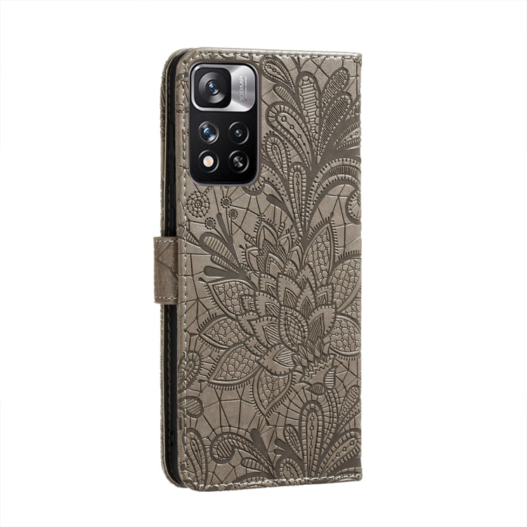 For Xiaomi Redmi Note 11 Pro Lace Flower Leather Phone Case with Holder & Card Slots & Wallet & Photo Frame