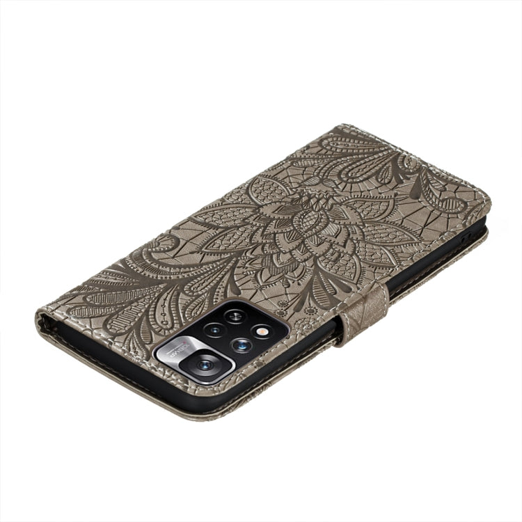 For Xiaomi Redmi Note 11 Pro Lace Flower Leather Phone Case with Holder & Card Slots & Wallet & Photo Frame