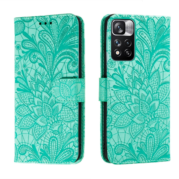For Xiaomi Redmi Note 11 Pro Lace Flower Leather Phone Case with Holder & Card Slots & Wallet & Photo Frame