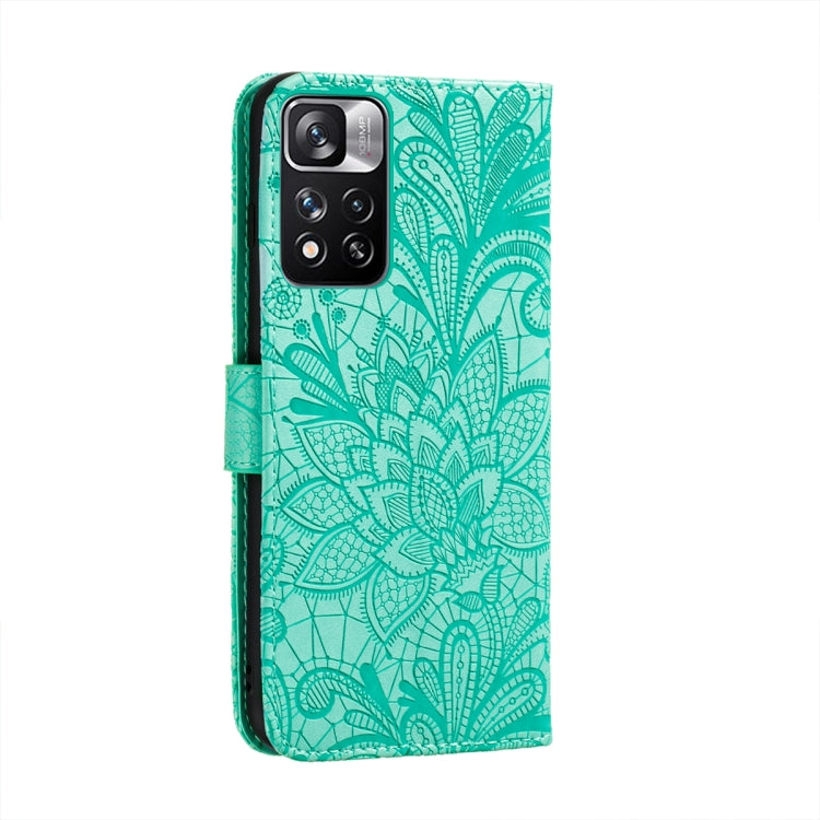 For Xiaomi Redmi Note 11 Pro Lace Flower Leather Phone Case with Holder & Card Slots & Wallet & Photo Frame